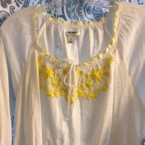Old Navy peasant cotton embroidered dress NWT S